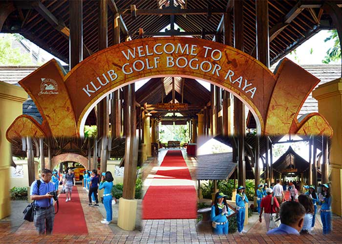 克鲁伯高尔夫茂物莱亚欢迎我们的元素巴厘岛的设计和修剪整齐的草坪和景观